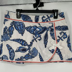 Lilly Pulitzer Coastal Seashell Blue White Beach Graphic Print Skirt Size 8 Photo 0