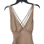 Catherine Malandrino Taupe One Piece Swimsuit with Criss-Cross Back Size Medium Photo 4