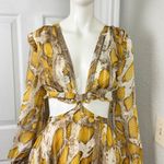 Glamaker Dark Romance Exotic Floral Snake Print Mini Dress Size Small Brown Photo 14