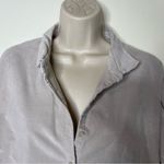 ALBUM DI FAMIGLIA Light Grey Velvet Collar Oversized Button Front Shirt Dress S Photo 8
