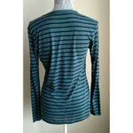 Stateside Knotted T-Shirt Knit Striped Teal Black Crewneck - Size M - NWOT Photo 2