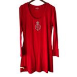 Lauren Ralph Lauren Dress Red Long Sleeve Rhinestone Embellished Crown Logo Size M Photo 6