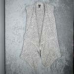 Chico's Sweater Womens Large Black White Marled Open Front Cardigan Vest Neutral Photo 1