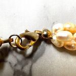 Freshwater rice Pearl and coral cluster three strand twist necklace Photo 5