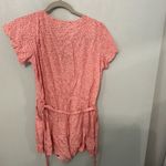 Gap Red Floral Print Button Front Romper Shorts Belted Pockets Size M Photo 4