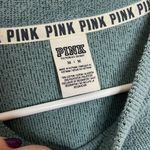 PINK - Victoria's Secret Victoria’s Secret Pink Sea-foam Green Terry Cloth Crew Sweater Sweatshirt Photo 2