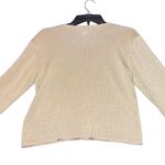 Talbots  Shirt Womens Petite Medium Gold Glittery Pullover Long Sleeve Luxe Silk Photo 1