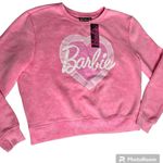 Barbie Women’s Pink &White Crew Neck Long Sleeve Heart Print Sweatshirt Sz XL Photo 1