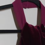 Black Halo Eve Dress Burgundy Halter Sleeveless Bow Velvet USA Gown 12 Photo 2