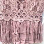 Free People NWT Womens small mauve pink Adella lace cross strap cami tank top Photo 6