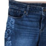 Chico's Perfect Stretch Girlfriend Slim Leg Ankle Jeans Size US 4 Floral Print Photo 3