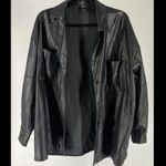 ASOS  Design Black Faux Leather Shirt Jacket - Size US 6 Photo 2
