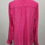 Hope & Harlow Fuchsia Foil Diamond Print Button Down Size Large Photo 4