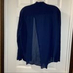 Ambiance Apparel Navy Blue Open Front Split Back Cardigan 1X Photo 5
