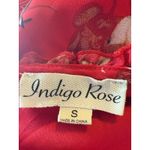 Indigo Rose Red Floral Tiered Maxi Dress Long Sleeve s boho cottage flowy fairy Photo 3