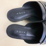 AQUA Gina Black Faux Crocodile Leather Mules Photo 3