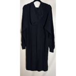 The Drop Womens Large Claudia Black Ribbed Sweater Dress Hooded Preppy NEW Photo 1