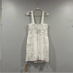 Reformation  Elana Linen Mini Dress White 10 NWT Photo 3
