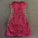 Karishma Strapless Sweetheart Cut Sequin and Crystal Rhinestone Bodycon Dress Pink Size 4 Photo 3