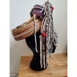VTG Tribal Headdress Traditional Thai Ulo Akha Hill Beads Shells Yarn Hand Made Photo 11