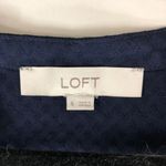 Loft Ann Taylor  Shirt Dress Button Front Belted Textured Pleated Navy Blue 6 Photo 2