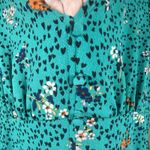 Bebop Floral Midi Dress L XL Flutter Sleeve Babydoll Cottagecore Smocked Green Photo 7