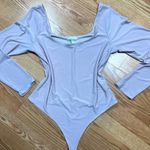 Leith Nordstroms Double Scoop Long Sleeve Thong Bodysuit - Blush - size XL Photo 2