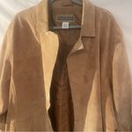 Vintage Jessica Holbrook Tan Leather long coat (shin length ) size 2X Photo 2