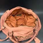 MONI MONI Cinzia Moniaci Brown Italian Leather Studded Splendor Tote Satchel Bag Photo 3