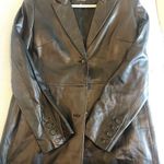 EXPRESS womens long 100% genuin leather coat size 13/14 Photo 6