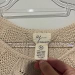 Andrea Jovine AJ  Cotton Crochet Short Sleeve Sweater Tan Beige Size‎ medium Photo 2