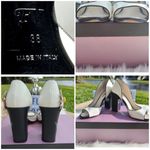 Fabrizio Viti Daisy white open toe sandals chunky heel pumps sz 38= US 7.5/8 Photo 5