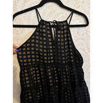 Anthropologie Black Sheer Checkered Sleeveless Tank Top Photo 5