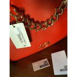 Love moschino Borsa PU Rosso Satchel Shoulder Bag Red Gold Chain Logo NWT $398 Photo 5