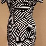 Metaphor Black & White Ziig Zag Striped Short Sleeves Dress Sz. L Great… Photo 0