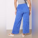 Sundry Loop Terry Wide Leg Crop Lounge Pants NWT Size Large Blue Photo 6