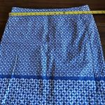 Talbots Blue White Print Lined Cotton Spandex Mini Skirt Size 10 Photo 4