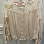 Coco + Jaimeson Cream Lace Crochet Top Size Small Boho Tan Photo 0