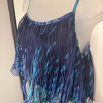 Audrey Ann Blue Green Watercolor Maxi Sundress Dress Photo 3