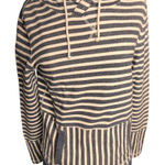 J.Crew  Blue White Stripe Hoodie XS Kangaroo Pockets Drawstring Nautical Photo 0