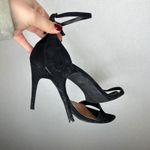 Nasty Gal  Black Suede Pointed Toe Stiletto Ankle Strap Heels Women's Size 10M Photo 3