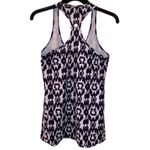 Lululemon Cool Racerback Tank Top Size 10 Ikat Purple Black Lulu Logo Print *See Measurements* Photo 1