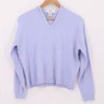 Magaschoni Lavender V Neck Cropped Hoodie Sweater Womens Quiet Luxury Size M Photo 0