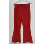 Aerie Groove On Ribbed High Waisted Velour Flare Pants Cherry Pull On Sz Medium Photo 1