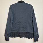 Sundance  Embroidered Ruffle Trim Jacket Faux Button Front S Collar Women's Small Photo 8