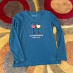 Life is Good Crusher Tee Shirt Long Sleeve Wine Glass I Go Both Ways Women’s XS Photo 0