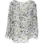 Philosophy Long Sleeve Lightweight Semi Sheer Floral V-Neck Blouse Size XS Photo 5