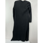 Womans For Thee Open Front Duster Sweater XS Black Side Slits Long Sleeves Photo 1