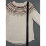 Loft Sweater Women Small Petites Shimmer Fair Isle Long Sleeve Holiday Photo 3