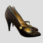 Coach T-Strap Heels Brown Suede size 10 Photo 4